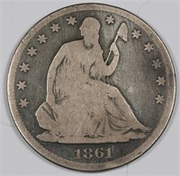 1861 s Liberty Seated Half Dollar