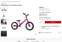 B3271  Strider Sport 14 Kids Balance Bike - Fuch