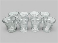 (8) LALIQUE "LES ENFANTS" SHOT GLASSES