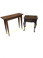 Heart Pine Console Table & Mahogany Stand