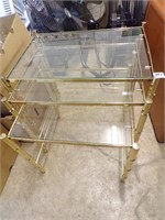 3 small nesting tables w/glass tops