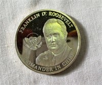 Roosevelt Silver Plated Commemorative Coin