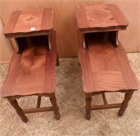 2) Vintage wood end tables