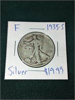 F 1935-S Silver Walking Liberty