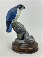 Wooden Peregrine Falcon Statuette