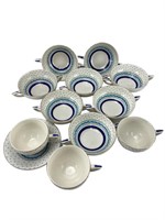 Large Group Bowls, Tea Cups, and a Saucer