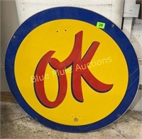 OK round porcelain sign-29"diameter