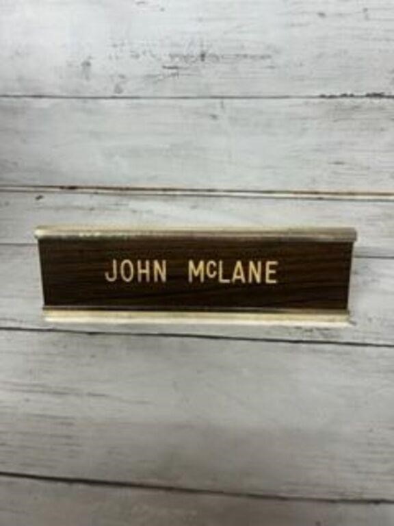 John Mclane Office name plaque