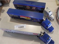 3 Die Cast NASCAR Semi Truck Models - Toys