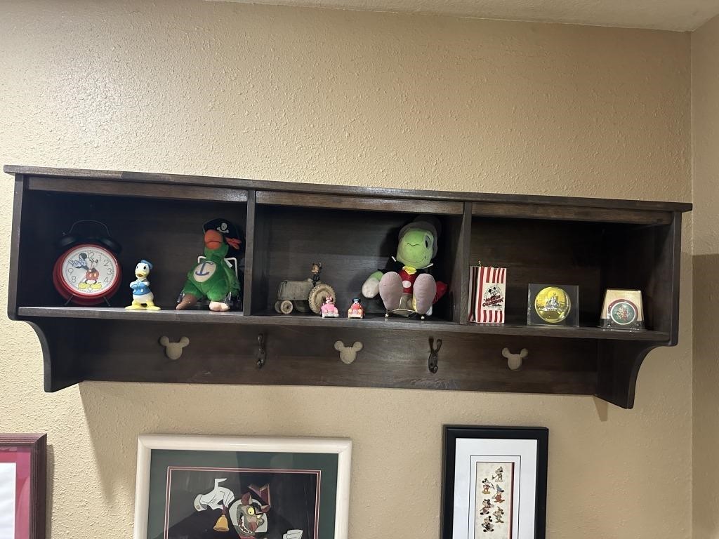Mickey Mouse coat & knick knack shelf