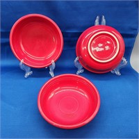 THREE RED FIESTA DESSERT BOWLS