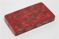 Chinese Carved Chop Seal, Red Jasper