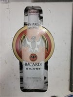 Metal Budweiser bottle sign 36" & Bacardi 36"