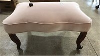 MAHOGANY UPHOLSTERED FOOT STOOL