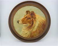1926 M. Schrader Painting of a Collie