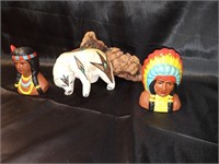 Native American themed salt and pepper shakers,