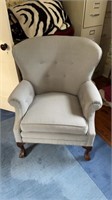Nice blue and white check, upholstered armchair,