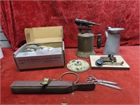 Pneumatic grinder, gas torch, oil can, misc.