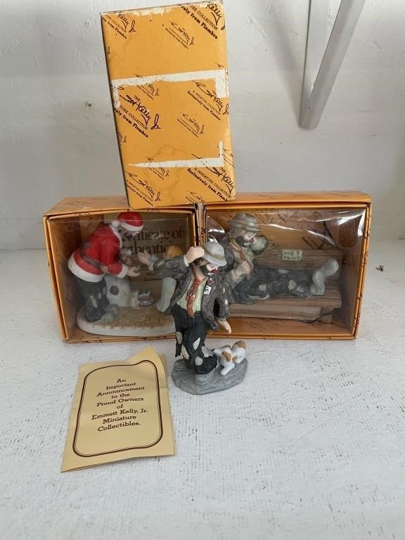 3 Vintage Emmett Kelly Miniature Collection