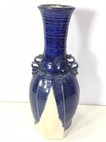 Large Pottery Vase Blue Glaze