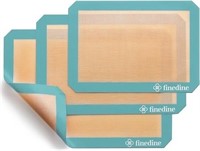 Fine Dine-Silicone baking mat 2 Pack-Teal Blue.
