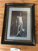 Vintage Framed Print Guy with Coleman Lantern