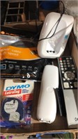 cordless phone, label tag, HDMI cable