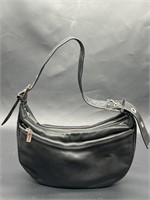 Perlina Black Leather Hand Bag