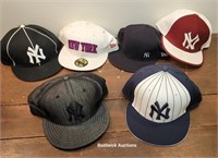 6 embroidered New York Yankee hats - old stock
