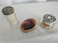 VINTAGE MAKE UP IN THEIR RESPECTIVE GLASS