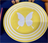 FITZ & FLOYD PAPILLION YELLOW  BUTTERFLY PLATE