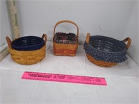 Longaberger Round Basket Double Leather Handles