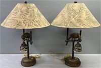 Frederick Cooper Parrot Sculpture Table Lamps