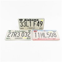 3 Alabama License Plates