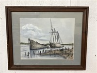 Shipwreck Print by Elaine Knoll  16 x 19.5