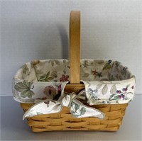 Longaberger Basket with Floral Inlay