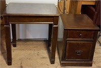 Work Table and Rolling wooden file cabinet