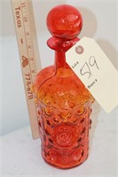 Gorgeous vintage orange decanter