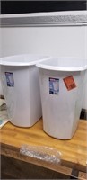 Lot of 2 New 13 gal Trash cans by Sterilite