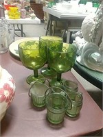 Vintage Avocado Glasses & Toothpick Holders