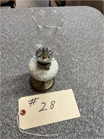 SMALL GLASS OIL LAMP 8.5" TALL