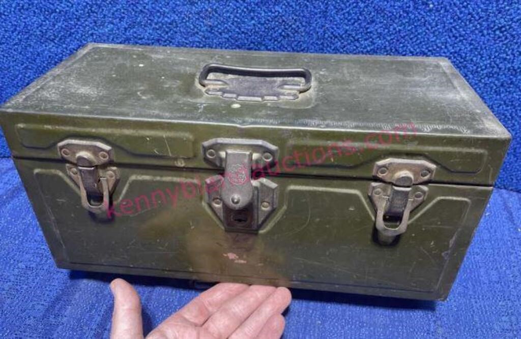1940's "Union Utility Chest" green tool box & misc