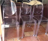 J - LOT OF 3 ACRYLIC CHAIRS (L9 2)