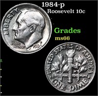 1984-p Roosevelt Dime 10c Grades GEM+ Unc