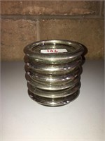 Crystal Coasters with Silver Plated Rims