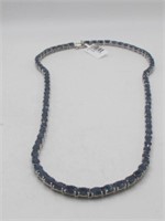 .925 SS Indian Blue Sapphire Necklace