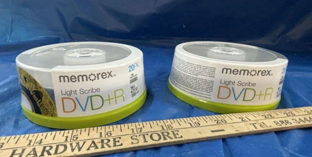 WW! 2 Fctry Sealed Memorex 20 Pack DVD+R Disks