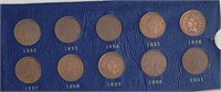 Lot of 10 Indian Head Pennies 1892-1901