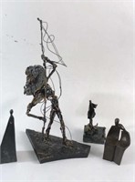 4 Brutalist Metal Sculptures