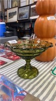 Green glass, serving tray raised